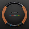 Anti Slip 3D Embossed Carbon Fiber Leather Car Steering Wheel Cover Universal Fit