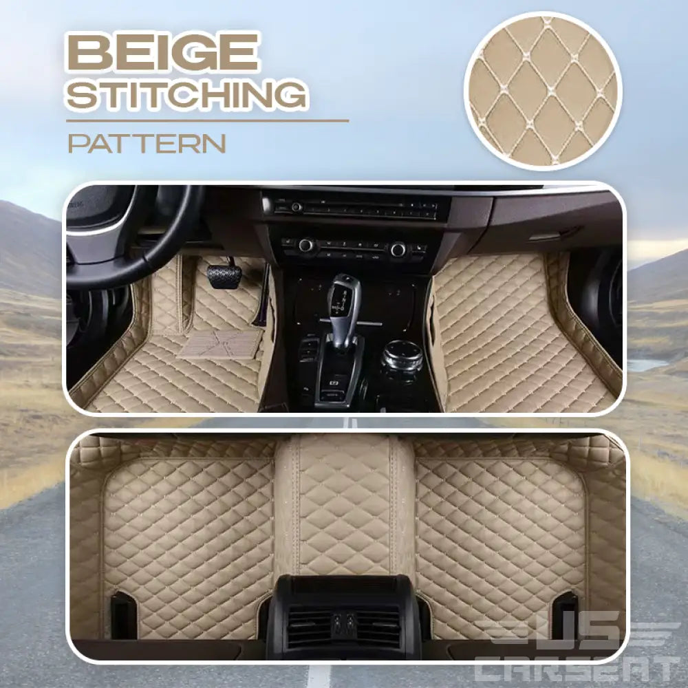 Uk Alexcar Elvie 2023 Heavy Duty Universal Fit Floor Mats For Cars Suvs And Trucks Beige / 2 Seats
