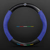 Anti Slip 3D Embossed Carbon Fiber Leather Car Steering Wheel Cover Universal Fit